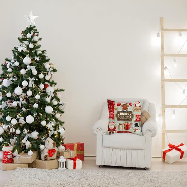 Julkuddeöverdrag 45x45cm, Set om 4 Dekorativa Jul Kuddar
