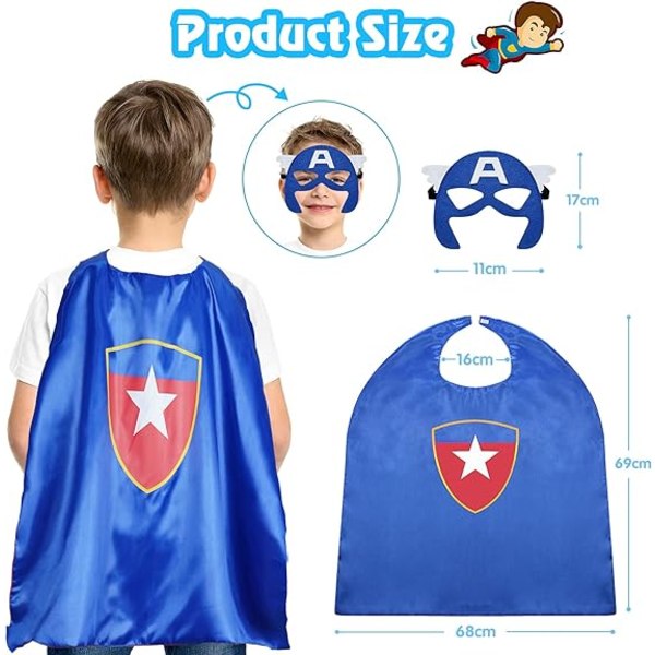 Leksaker för 3-10-åriga pojkar, superhjältekappor för barn 3-10 år, ZQKLA