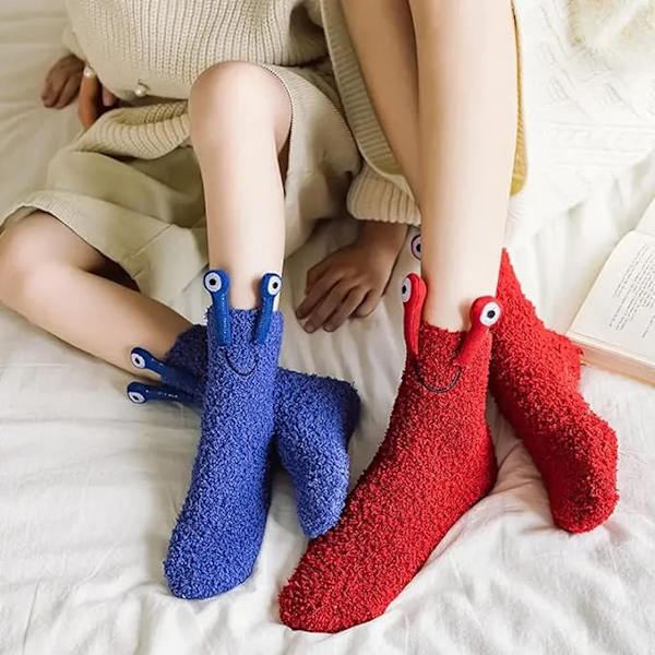 6 Par Fuzzy Socks Korall Fleece Snigelformade Varma Golv Candy Co