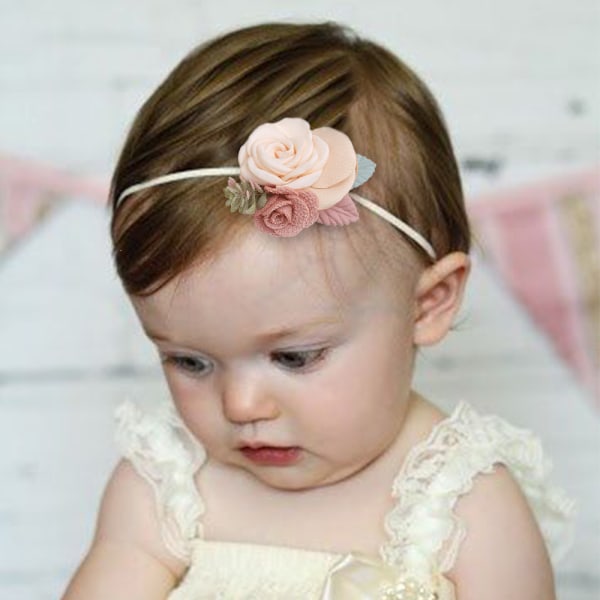 Baby Girl Flower Nylon Flower Pannband-elastiskt hårband Han,ZQKLA