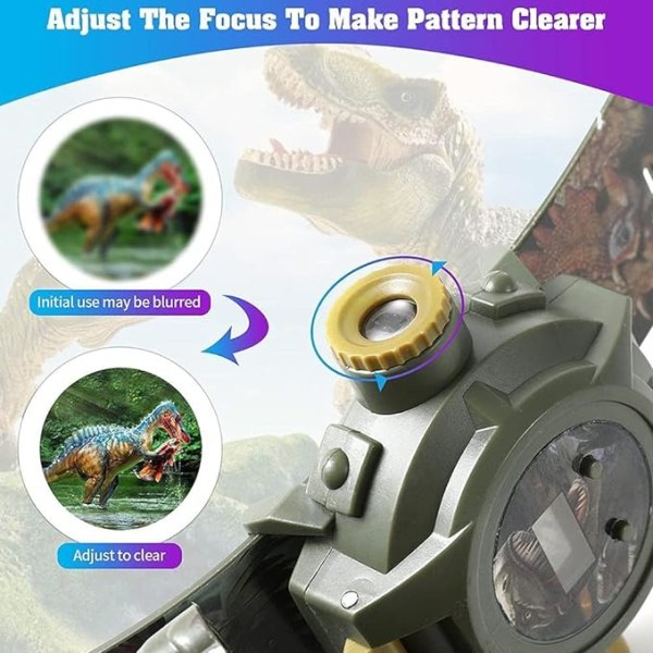Cartoon Klocka Dinosaurie Projektion Barnklocka 3D Tyrann,ZQKLA