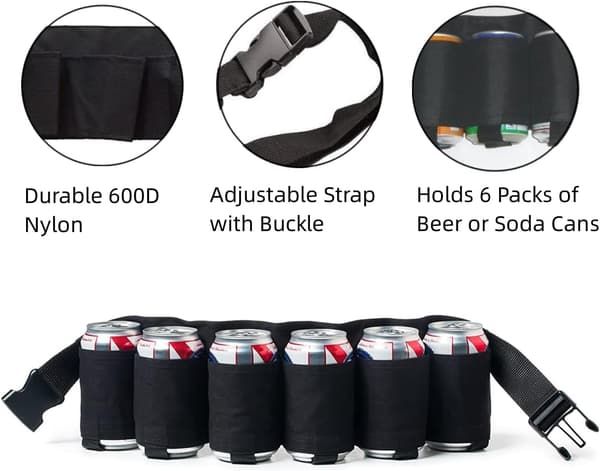 Ölbälte, 6-pack Öl Hölster Dryckesbälte Hållare, Läsk Be,ZQKLA
