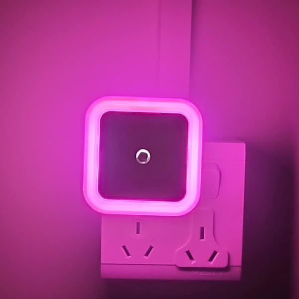 [6 kpl] Punainen Pinkki LED-yövalo, Pistorasiaan kytkettävä LED-seinävalaisin, ZQKLA