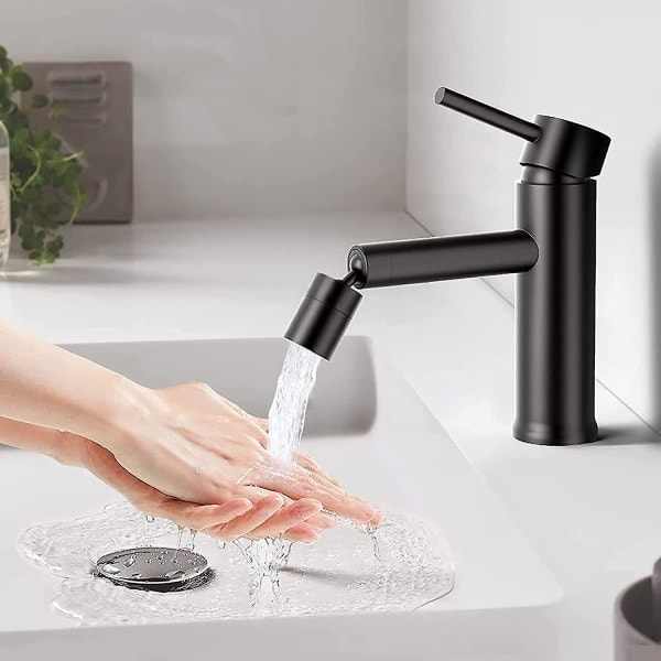 Hane Lufter, 360° drejelig dyse Køkkenhane (Sort), 2 tilstande Vandbesparende Hane Lufter, Spray Lufter