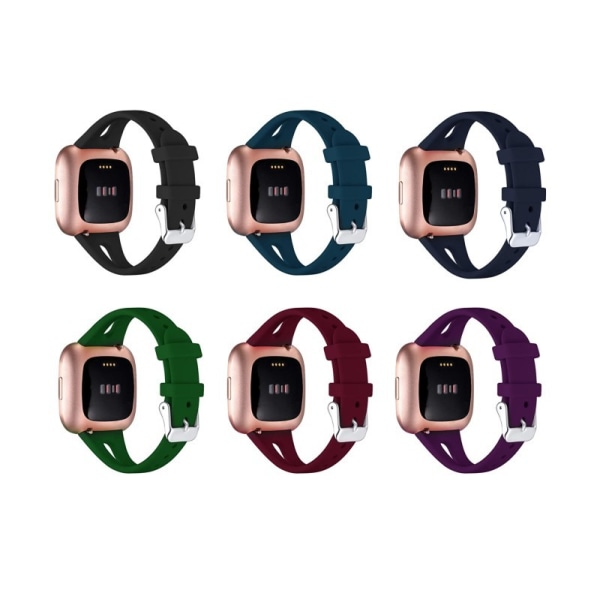3 smala klockarmband, kompatibla med Fitbit Versa 2-band/Fitbit Versa/Fitbit Versa Lite/SE, utbytbara silikonband för smartklockor deep purple S