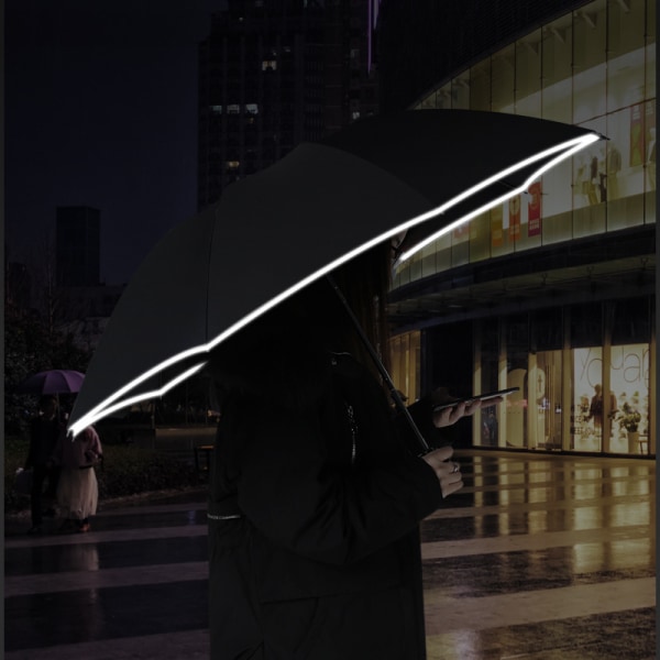 1 paket paraplyer med reflekterande remsor Vikbart paraply, ZQKLA