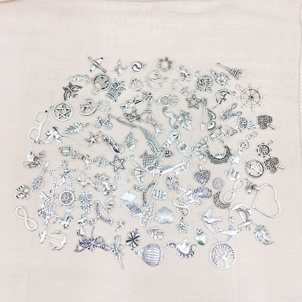 100 st Vintage Skelettnyckel Charm, Blandade Antik Stilar, ZQKLA
