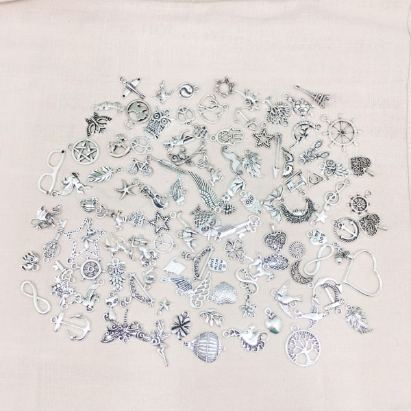 100 stk Vintage Skeletnøgle Sæt Charms, Blandet Antik Stil, ZQKLA
