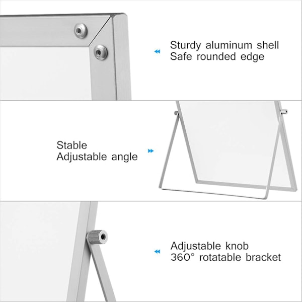 Magnetisk whiteboard med stativ för skrivbord, dubbelsidig whiteboardplanerare, påminnelse för skolan