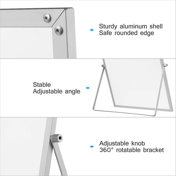 Magnetisk whiteboard med stativ for skrivebord Dobbeltsidig whiteboard-planlegger Påminnelse for skole