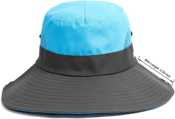 Blå solhatt för damer, bredbrättad bucket-hatt med mesh, Buni-hatt för utomhusfiske