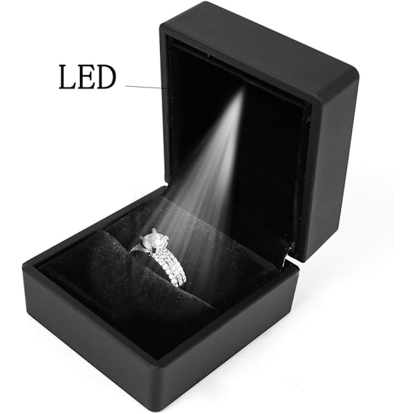 LED Ring Smykkeskrin Frieri Forlovelsesringsæske Gave Orga,ZQKLA