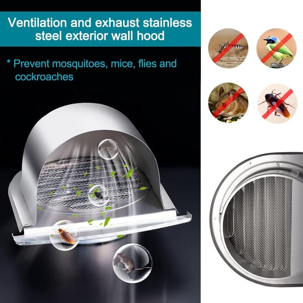 100mm Ventilationsgaller i Rostfritt Stål, Utomhus Rund Eld, ZQKLA