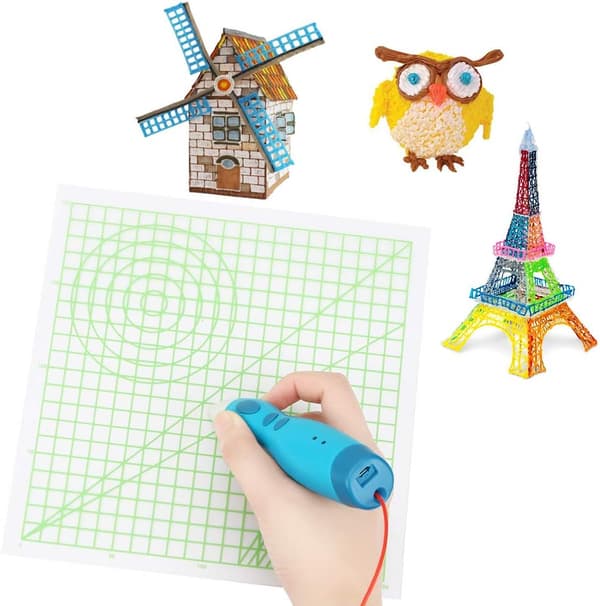 3D-kynän alusta, 3D-tulostusalusta ja 2 silikonista sormisuojaa