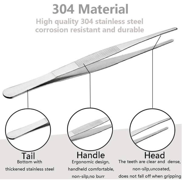 30 cm Rustfrit Stål Multifunktionelle Pincet, Lange lige B,ZQKLA