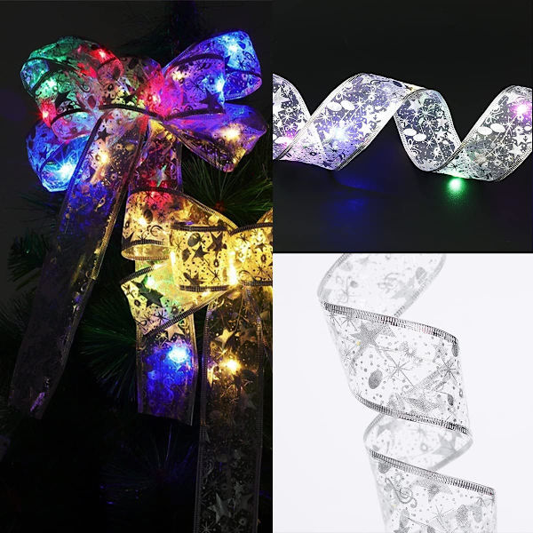 5m LED Dubbel Luminous Ribbon Ljussträngar Julgran D,ZQKLA