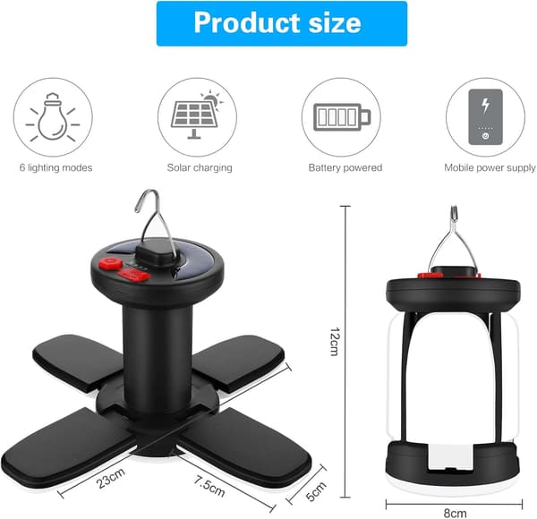 LED Campinglykta, Kraftfull Camping 3600mAh USB Uppladdningsbar, ZQKLA