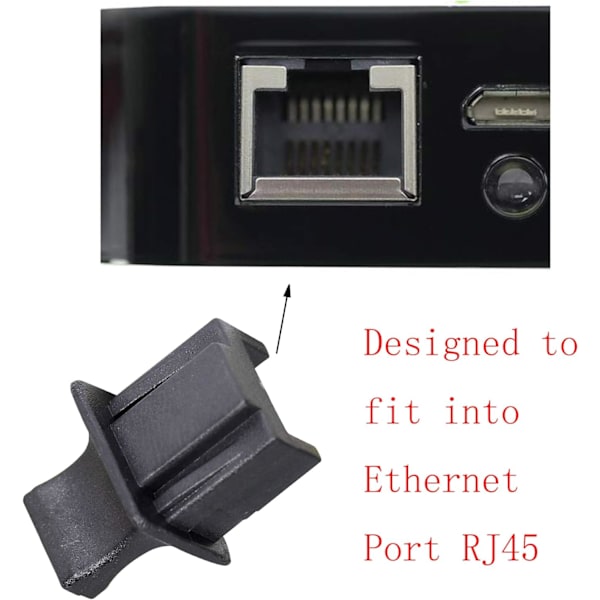 50-pack dammskydd för RJ45 Ethernet-hubb, svart