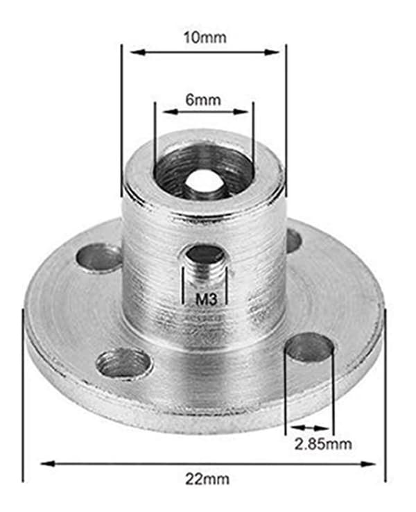 Sæt med 4 Akselkoblingsflanger til 6mm Model E,ZQKLA