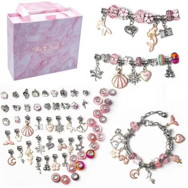 64 Pcs Christmas Jewerly Making Kit Charm Bracelet Necklaces,ZQKLA