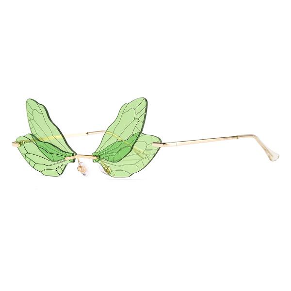 Rammeløse Dragonfly Vingesolbriller Mode Dame Retro Tran,ZQKLA