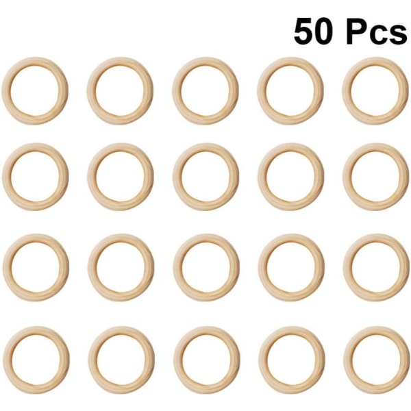 50 stk Naturlige Ubehandlede Tre Ringe Trepynt Uf,ZQKLA