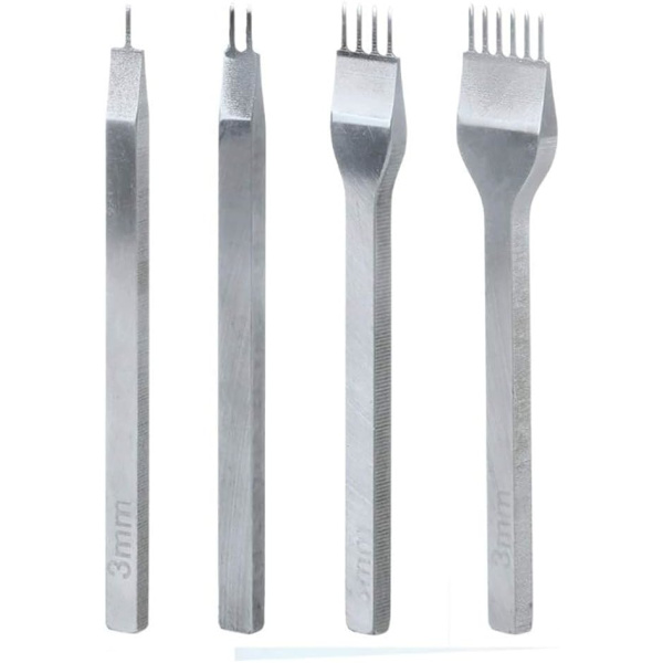 Hull Punch Verktøysett, 3mm DIY Lærsett, Lærhåndverk Hull, ZQKLA