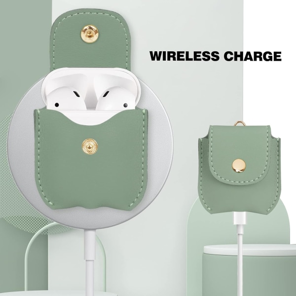 Designad för Airpods-fodral (3:e generationen), Premium PU-läder, ZQKLA