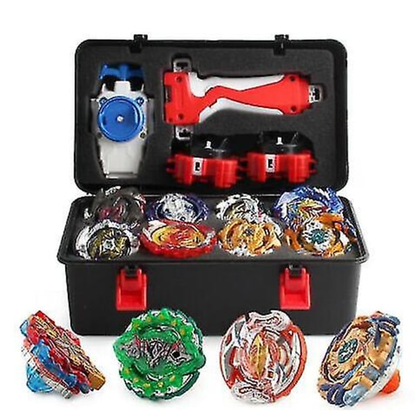 12x Beyblade Burst Snurrande Toppar Set Snurrar Med Grepplansering + Skumförvaringsväska
