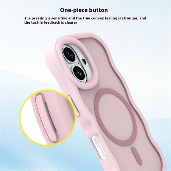 iPhone 16 Plus Cover MagSafe Bølget Mat Rosa,su