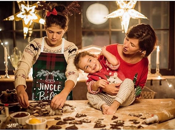 Kreativt linnedforklæde Juleforklæde hjem ærmeløs snavs-resistent