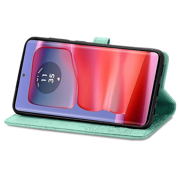 Motorola Moto G75 5G Lompakkokotelo Mandala Kukka Nahkainen Puhelinkotelo Jalusta Näkymä - Vihreä Green