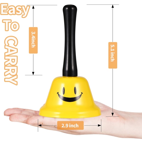 (2 Pack, Yellow)Call Bell, Hand Bell Service Bell Dinner Desk Bel