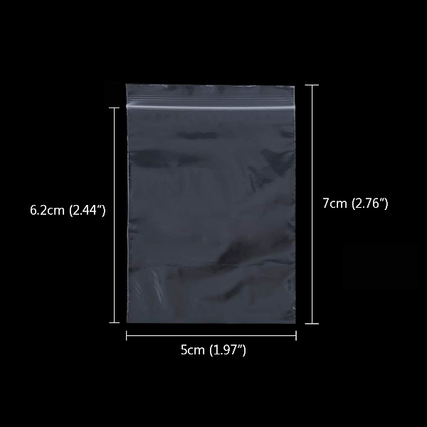 Återförslutningsbara transparenta plastpåsar, förseglade påsar, förvarings påsar, 5X7