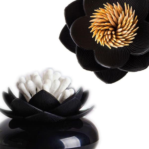 Bomullsrondellshållare i Lotusform, 2-pack, Bomullsrondellshållare, ZQKLA