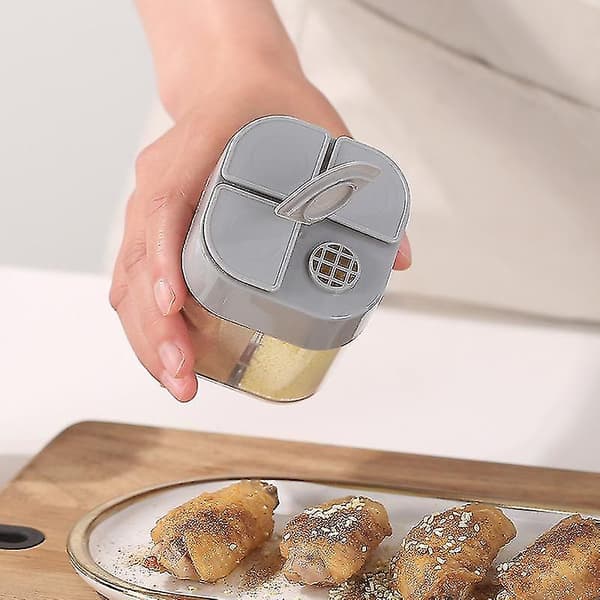 4 i 1 Krydderi Salt Peber Shaker Sort Krydderi Glas Glas Peber Sh