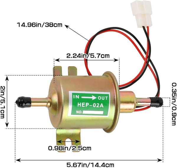 12V Universal Elektrisk Bränslepump, Lågtryck 2.5-4 PSI Inline F