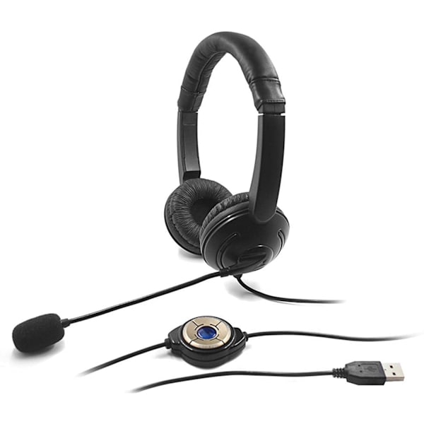 Datamaskinhodetelefon med mikrofon 9D Stereohodetelefon USB-hodetelefoner, ZQKLA