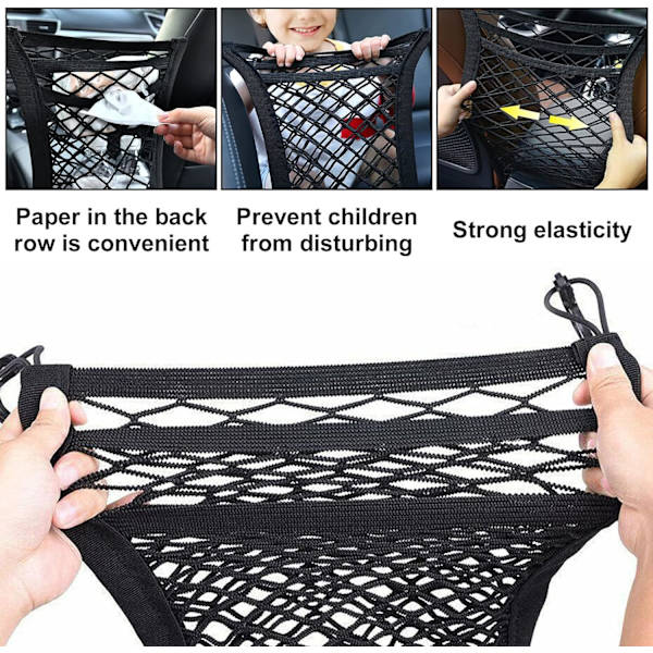 3-lags Bil Net Pose Bag Barrier Børn og Kæledyr, Strækbar, ZQKLA