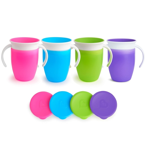 Miracle 360 Trainer Kopp med Lokk, 200 ml, 4-pakning, (Rosa, Blå,