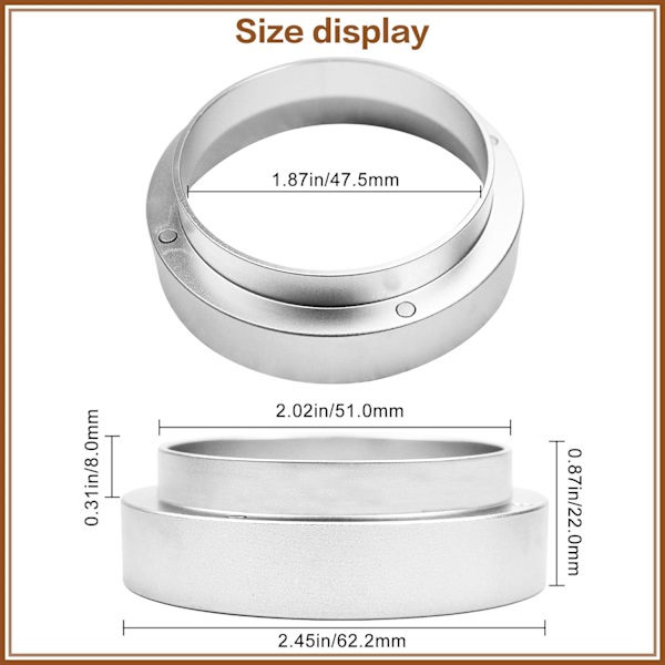 Universal Doseringring i Aluminium 51mm Magnetisk Kaffe Dosering Ring E