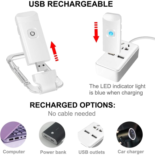 LED Clip Leselys, Leselys for bøker i sengen, Eye-, ZQKLA