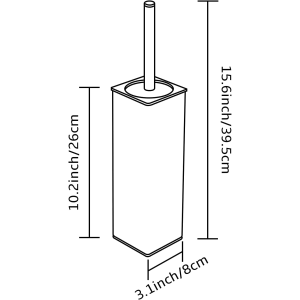 Toalettborste och svart toalettborsthållare för badrum, squ,ZQKLA