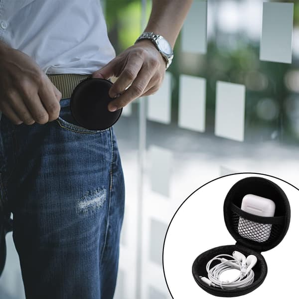 2 st Mini Hörlursförvaringsfodral, Hård Skal Zipper Förvaringsfodral
