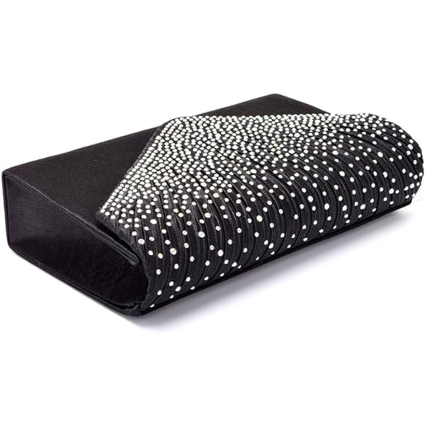 Dame Rhinestone Satin Frosted Aften Bryllup Clutch taske ,ZQKLA