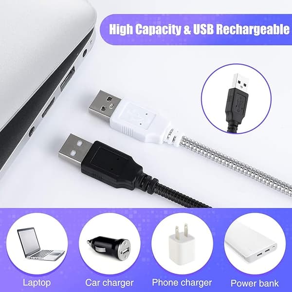 2 Stk. USB LED Læselamper Stick Fleksibel USB Boglampe, ZQKLA