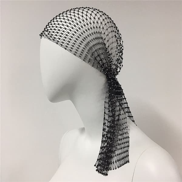 Mesh Rhinestone Hodebånd Krystall Bredt Hodetørkle Elastisk Turba