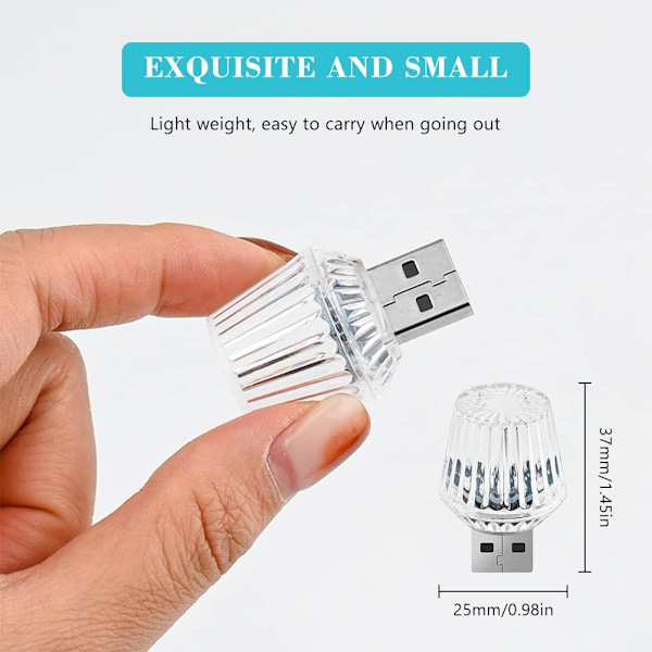 USB Nattlamper, USB Atmosfære Lyssett, 2 stk USB LED, ZQKLA