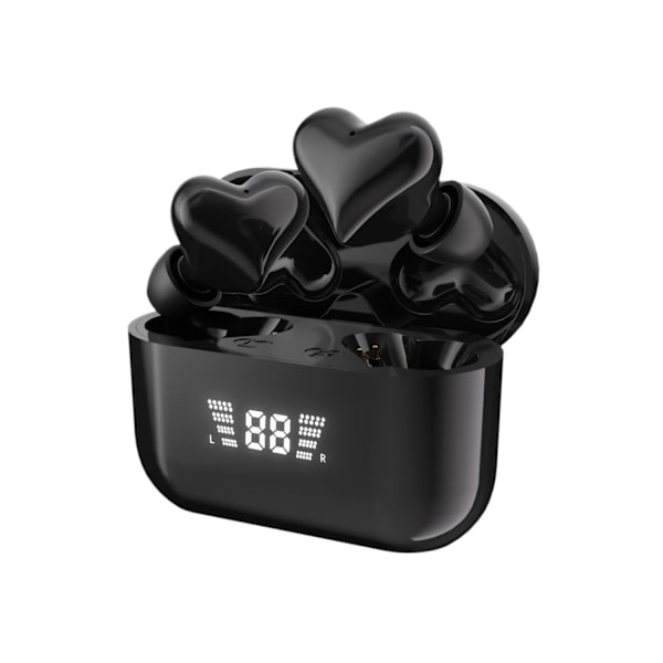Sydämenmuotoiset Bluetooth-kuulokkeet, melunvaimennus, langattomat urheilu-Bluetooth-nappikuulokkeet black