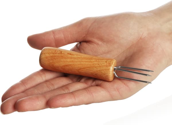 Maisgaffel med 3 rustfrie ståltine, rustfri - gjenbrukbar, ZQKLA